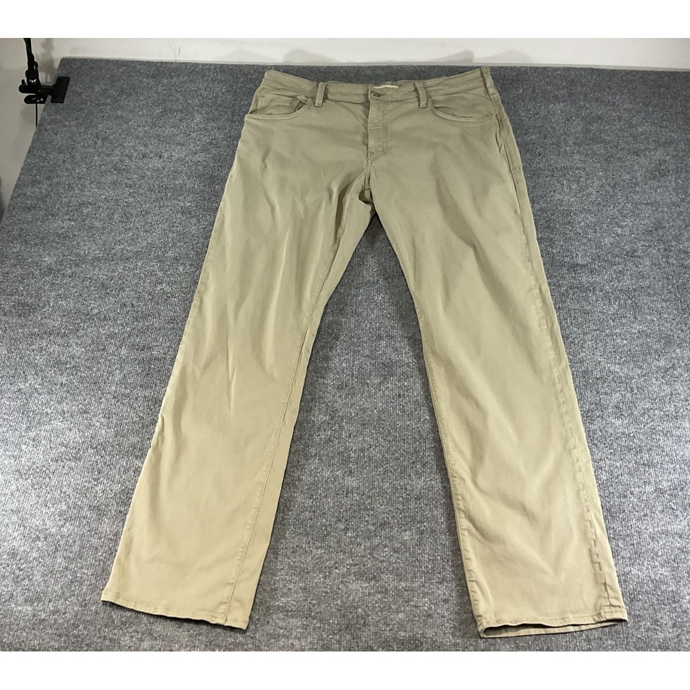 Mavi Jeans Matt Relaxed Straight Leg Pants 40x34 Beige Khaki Stretch Denim